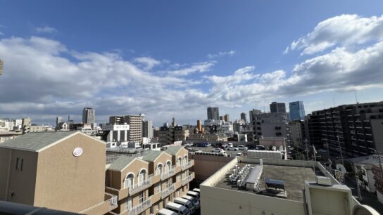 City view from the balcony