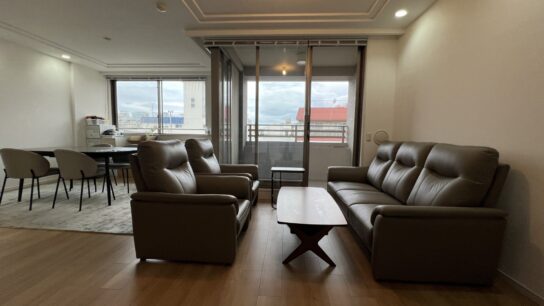 Living room (The sofa set shown in the picture will be removed.)