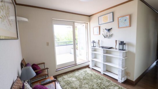 Cozy corner and door to balcony