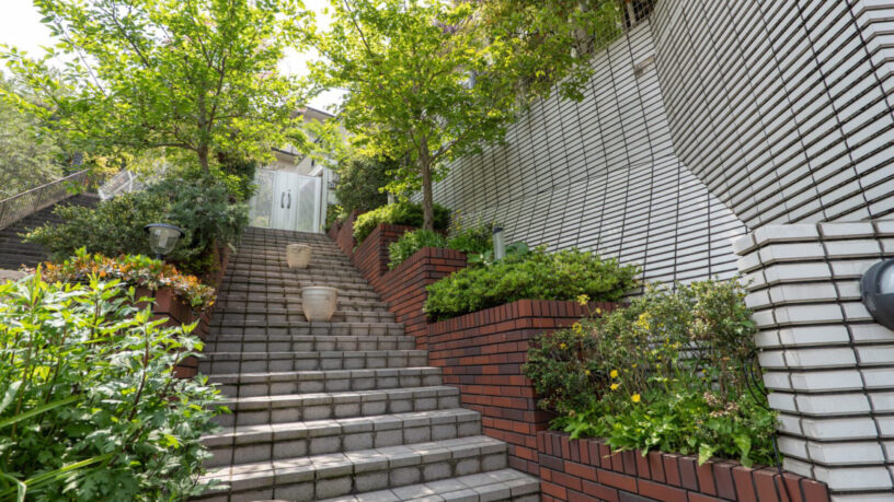 Stairs to the main entrance